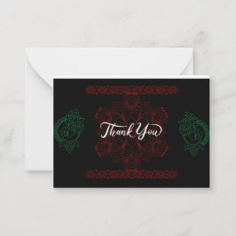 Gravur rot grün schwarz danke Karte