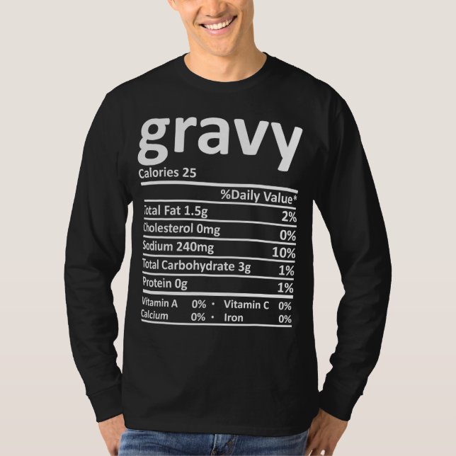 Gravy Nutrition Erntedank Kostüme Food Fakten Ch T-Shirt (Vorderseite)
