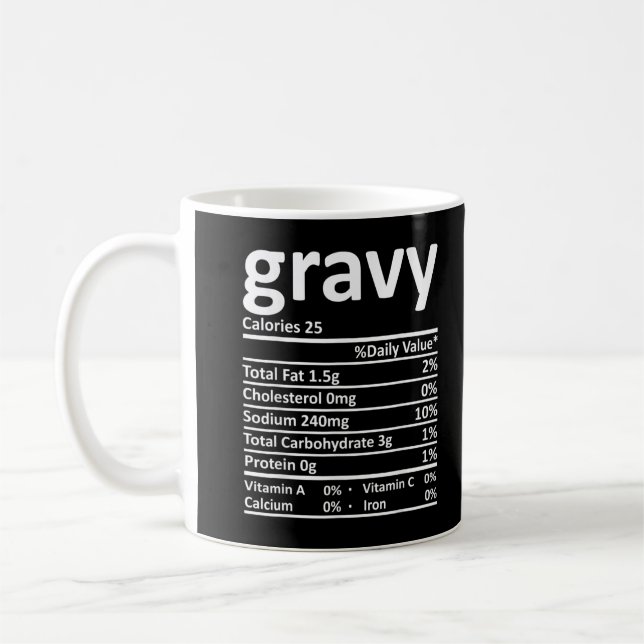Gravy-Nutrition Erntedank Kostüme Lebensmittel Fak Kaffeetasse (Links)