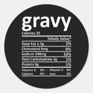Gravy Nutrition Facts Fun Erntedank Weihnachten F Runder Aufkleber