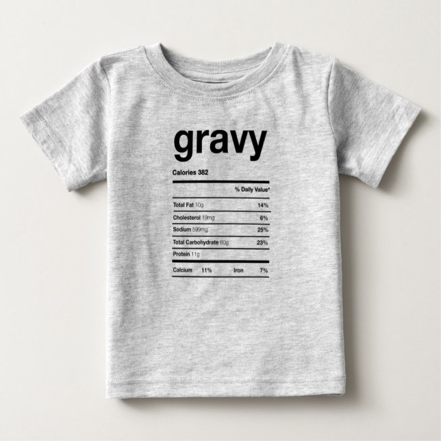 Gravy Nutrition Information Baby T-shirt (Vorderseite)