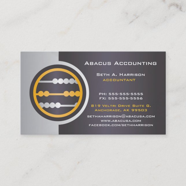 Gray Abacus Accounting Business Cards Visitenkarte (Vorderseite)