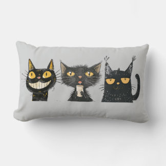Gray Albern Cat Trio Lendenkissen