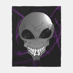 Gray Alien Custom Fleece Blanket