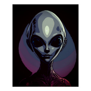 Gray Alien Extraterrestriale Kunst Poster