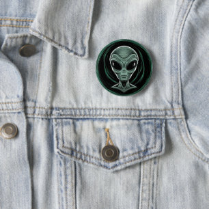 Gray Alien Head Button