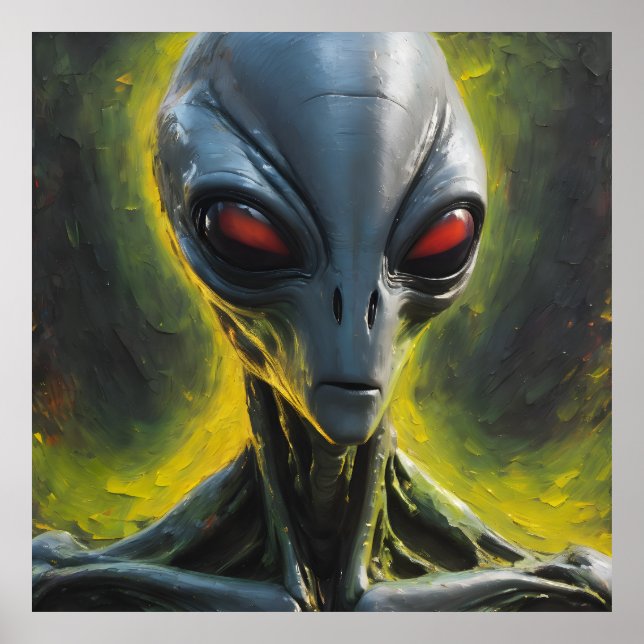 Gray Alien Paint Poster (Vorne)