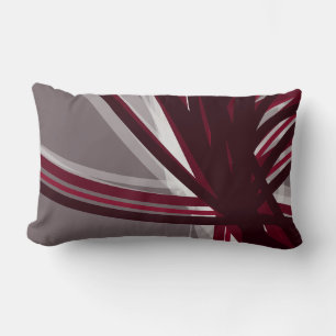 Gray and Burgundy Artistic Abstract Design Lendenkissen