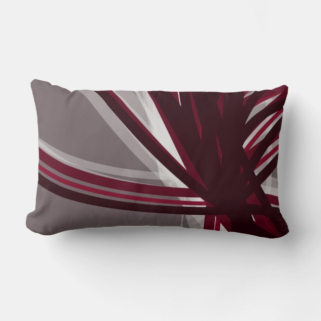 Gray and Burgundy Artistic Abstract Design Lendenkissen (Vorderseite)