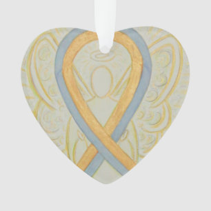 Gray and Gold Awareness Ribbon Angel Ornamente