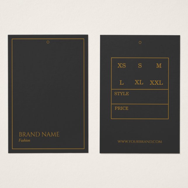 Gray and Gold Moderne Hang Tags (Vorne & Hinten)