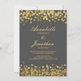 Gray and Gold Twinkle Moderne Einladung zur Hochze