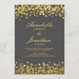Gray and Gold Twinkle Moderne Einladung zur Hochze