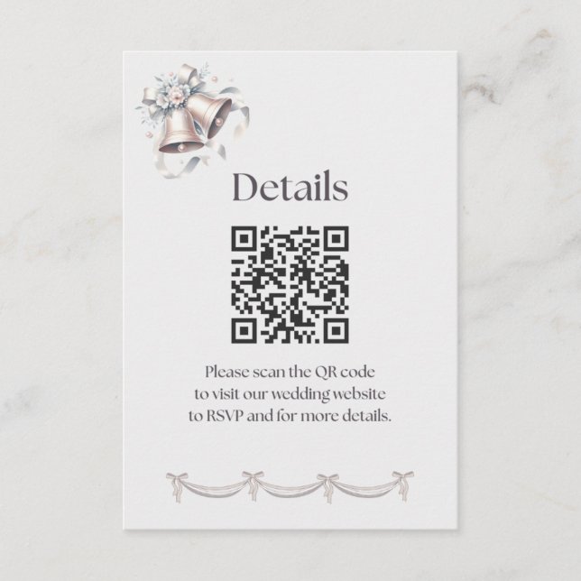 Gray and Pink Bells Details Insert for Invitation (Vorderseite)