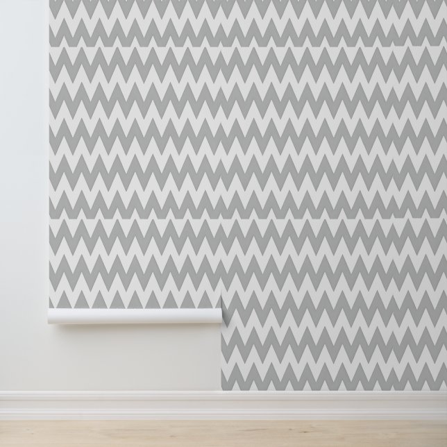 Gray and white Chevron Pattern  Tapete (Anwendung)