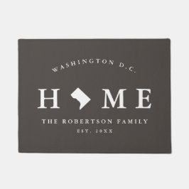 Gray and White Washington D.C. Map Mat, Doormat Fußmatte