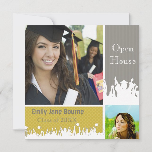 Gray and Yellow Senior Pictures Class of 2012 Ankündigung (Vorderseite)