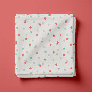 Gray Aqua und Coral Confetti Dots Stoff