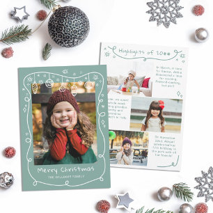 Gray Aquamarin Scribbled Baubles Fotos Frohe Weihn Feiertagskarte