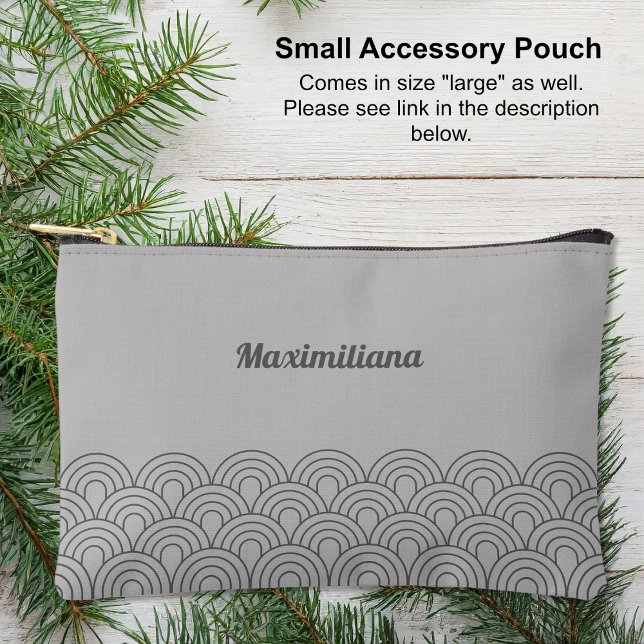 Gray - Arches Glam Kleines Zubehör Beutel (Small Accessory Pouch - Gray - Arches Glam by Leapfroglisics Shop)