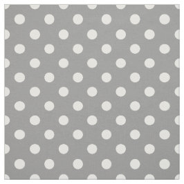 Gray Ash White Polka Dots Textile Stoff