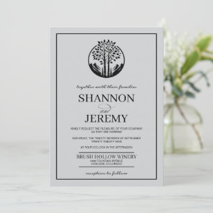 Gray Aspen Tree Wedding Einladung