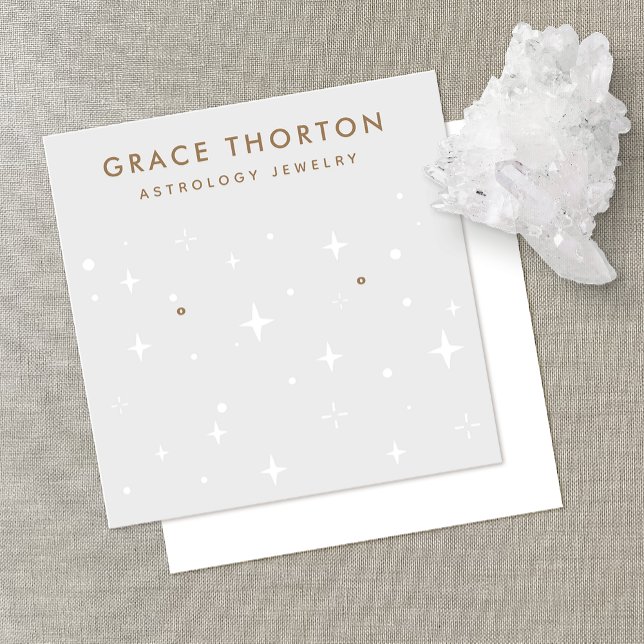 Gray Astrology Stars Earring Juwelier Display Card Quadratische Visitenkarte (Von Creator hochgeladen)