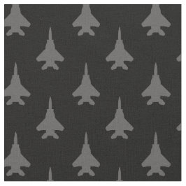 Gray auf Black F-15E Fighter Jet Muster Stoff