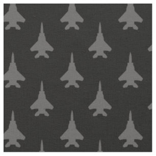 Gray auf Black F-15E Fighter Jet Muster Stoff