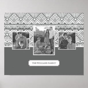 Gray Aztec Muster   Fotos und Texte aus der Famili Poster