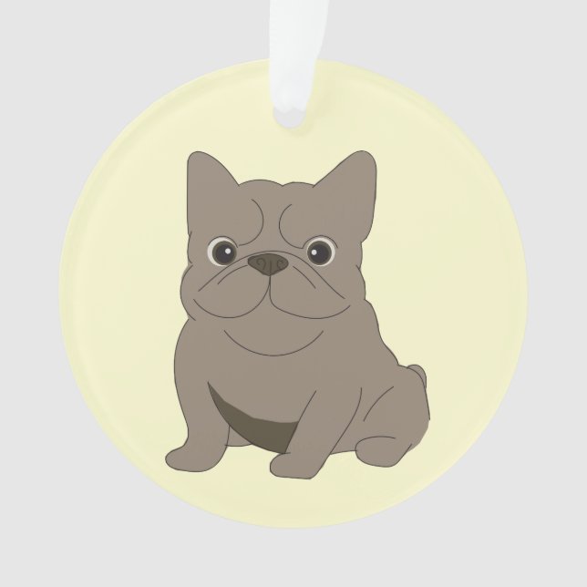 Gray Baby French Bulldog, Cream, Ornament (Vorderseite)