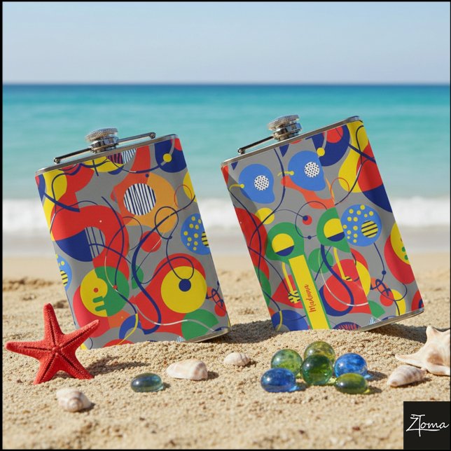 gray Background Primary Color Abstract Shapes Flachmann (Von Creator hochgeladen)