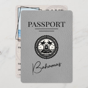 Gray Bahamas Passport Save the Date