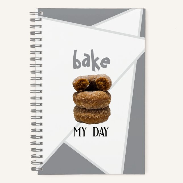 Gray Bake My Day Spiral Notebook Notizbuch (Vorderseite)