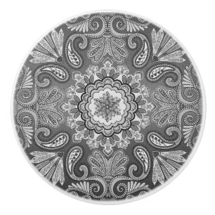 Gray Bandana Muster Country Keramik Pull Keramikknauf