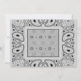 Gray Bandana Paisley Country Hip Hop Cowboy Einladung