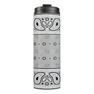 Gray Bandana Paisley Country Hip Hop Cowboy Thermosbecher