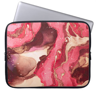Gray Batik Illustration. Weiße Silky Textur. Rose Laptopschutzhülle