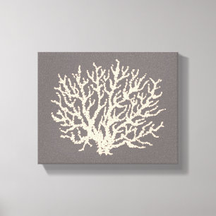 Gray Beach Nautical Sea Coral Wall Art Leinwanddruck