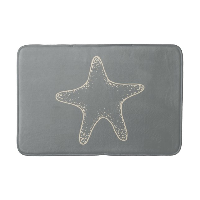 Gray Beach Starfish Wasserbad Rug Bath Mat Badematte (Vorderseite)