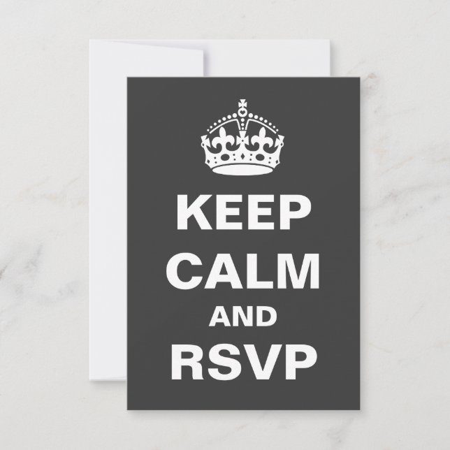 Gray Behalt Calm Wedding RSVP (Vorderseite)