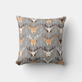 Gray Beige Deers Skandinavisches Weihnachtsdekor Kissen