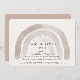 Gray Beige Rainbow Watercolor Baby Shooter by Mail Einladung