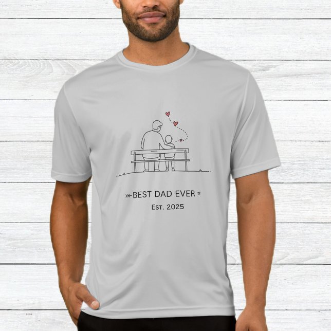 Gray "Best Dad Ever" T-Shirt for Men  (Von Creator hochgeladen)