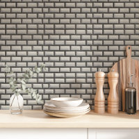 Gray Beveled Subway Tile