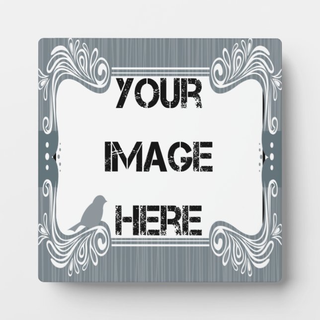 Gray Bird Art Plaque Fotoplatte (Vorderseite)