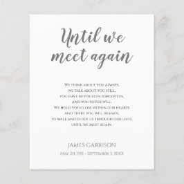 Gray bis wir wieder Gedenkgedicht mit Foto treffen