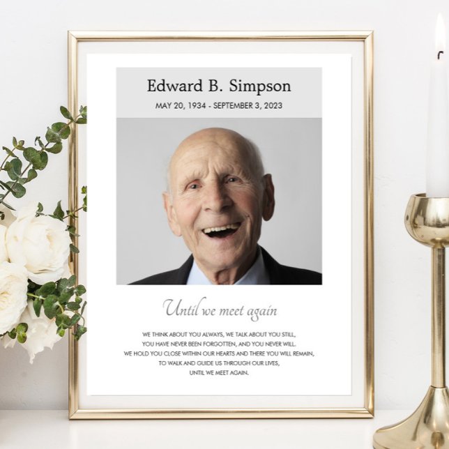 Gray bis wir wieder Gedenkgedicht mit Foto treffen Poster (Von Creator hochgeladen)