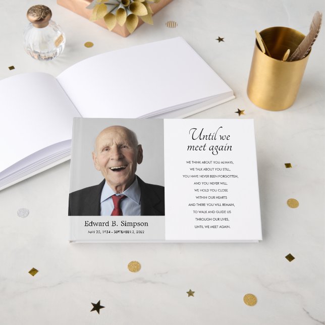 Gray bis wir wieder Memorial Foto treffen Gästebuch (Vorderseite Offen)