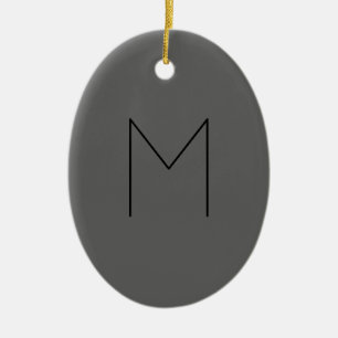 Gray Black Bold Monogram Modern Initials Keramik Ornament